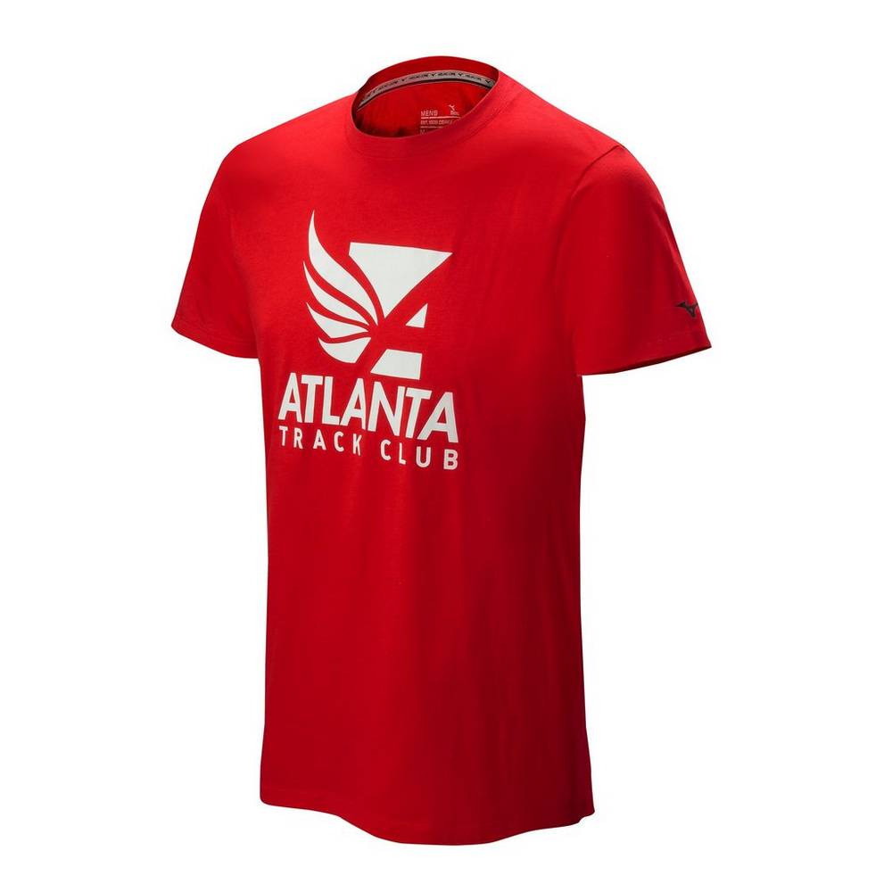 Panske Tričko Mizuno Atlanta Track Club 50/50 Červené Vypredaj QKFU82154
